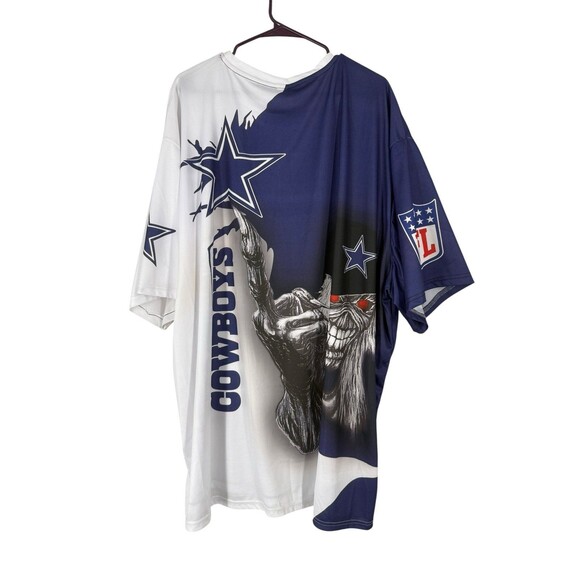 Vintage Dallas Cowboys Graphic Tee 5XL Skull in a Cap Showing Middle Finger - Picture 8 of 11